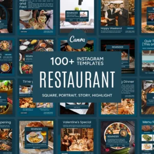 Restaurant IG Templates, Restaurant Social Media Templates, Restaurant Instagram Templates